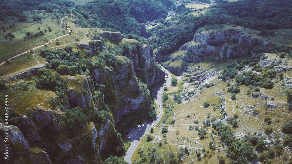 Aerial view of a beautiful gorge