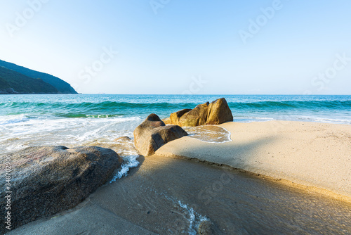 Waves on the summer beach in Dalugang, Xiyong, Shenzhen photo