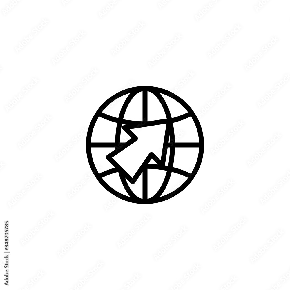 Internet vector icon in linear, outline icon isolated on white background Internet vector icon in linear, outline icon isolated on white background