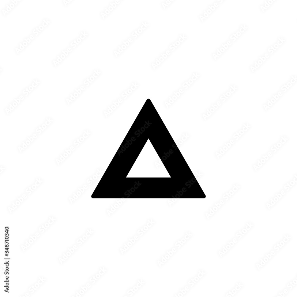 Right triangle vector icon in black solid flat design icon isolated on white background