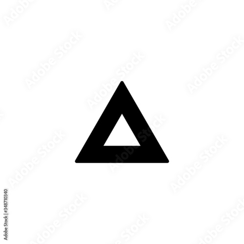 Right triangle vector icon in black solid flat design icon isolated on white background