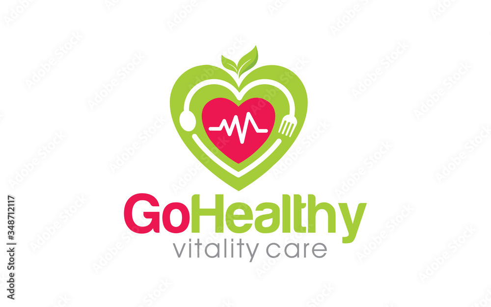 Healthy Food Concept Logo Design Healthy Food Concept Logo Design