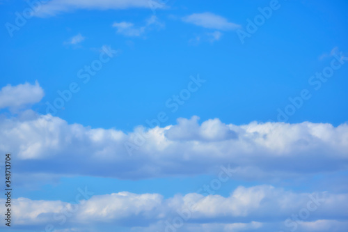 strip of clouds in the blue sky color