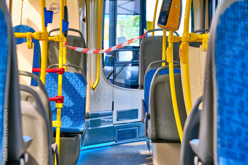Photography an empty bus in Moscow during the coronavirus quarantine 13