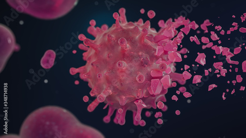 Slika na platnu End of health threatening novel coronavirus covid-19