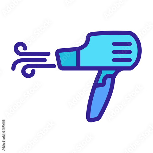 air blow from hair dryer gun icon vector. air blow from hair dryer gun sign. color symbol illustration