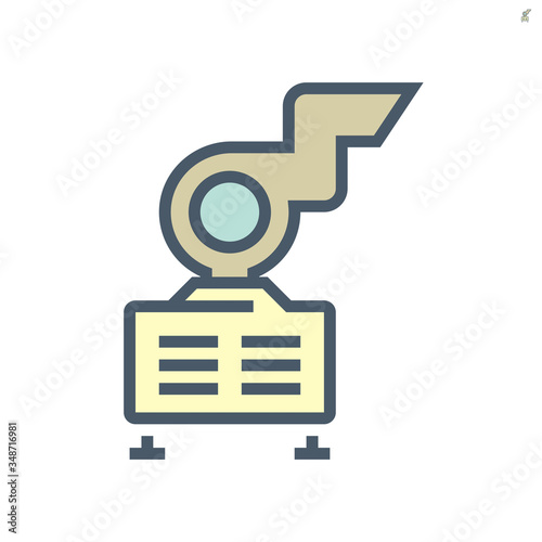 Air compressor and air duct pipe part of air conditioner system vector icon set design, 64x64 pixel perfect and editable stroke.