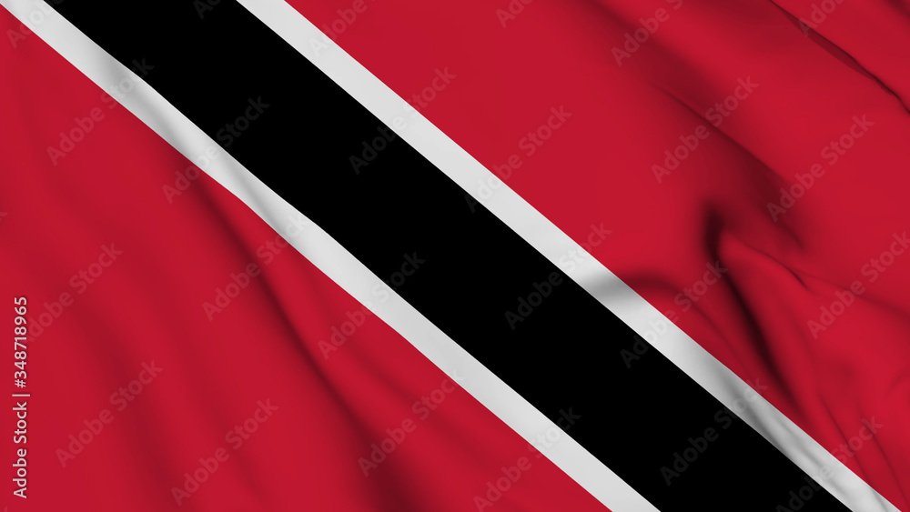 rinidad and tobago flag is waving 3D animation. rinidad and tobago flag waving in the wind. National flag of rinidad and tobago.
