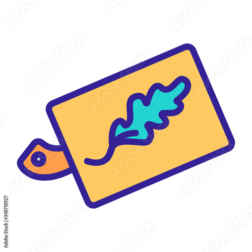 arugula leaves on chopping board icon vector. arugula leaves on chopping board sign. color symbol illustration