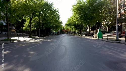 Kadikoy Bagdat Street Aerial Drone View at Covid-19 Isolation Days