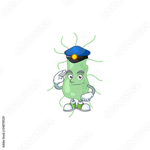 A dedicated Police officer of salmonella cartoon drawing concept