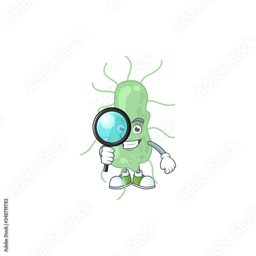 cartoon drawing concept of salmonella working as a Private Detective