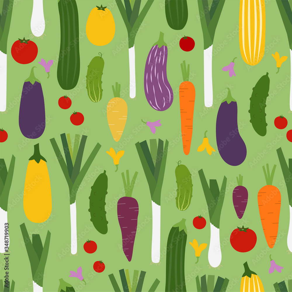 Cartoon Vegetables. Colored Seamless Patterns Cartoon Vegetables. Colored Seamless Patterns