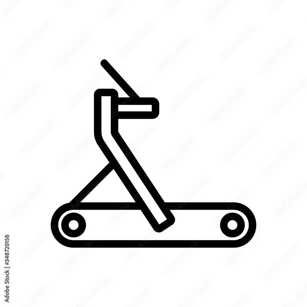 professional treadmills with twisting tape icon vector. professional treadmills with twisting tape sign. isolated contour symbol illustration professional treadmills with twisting tape icon vector. professional treadmills with twisting tape sign. isolated contour symbol illustration