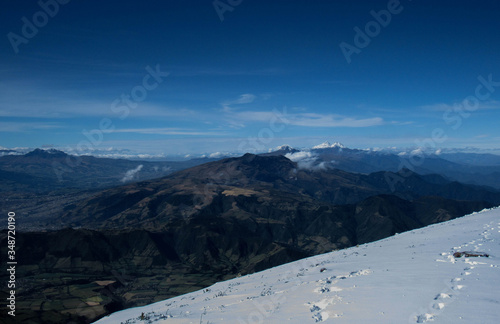 snow covered mountains in Ecuador