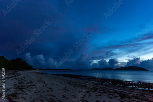 Moody skies in the blue hour just after sunset