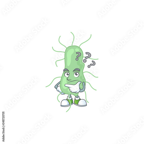 mascot design concept of salmonella with confuse gesture