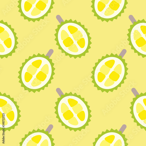 durian seamless pattern  for  cartoon texture, textile fabric, print. Hipster spring wrapping paper, book cover, clothes, and pattern for kids, children. Hand drawn vector illustration.