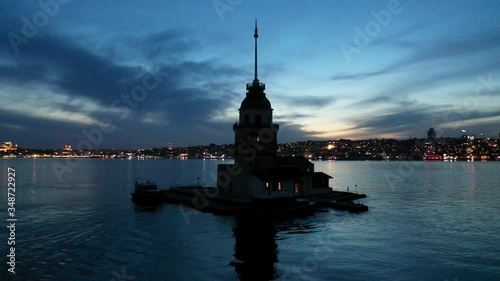 Maiden's Tower Aerial Drone View at Covid-19 Isolation Days