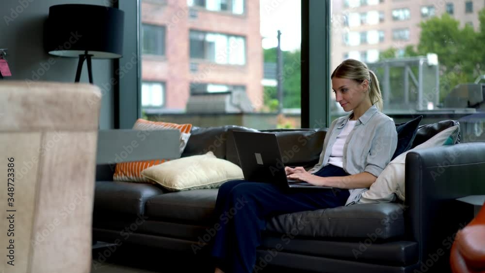 Skilled young woman completed successfully creating project during remotely work at laptop computer using home wireless internet connection.Freelancer relaxing after finishing of updating of website
Skilled young woman completed successfully creating project during remotely work at laptop computer using home wireless internet connection.Freelancer relaxing after finishing of updating of website