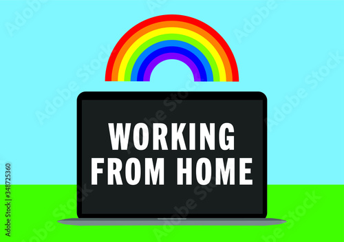 Working from home rainbow coronavirus pandemic 2020