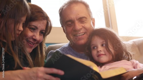 Family Reading the Bible together