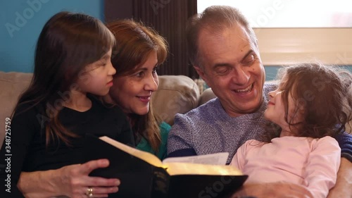 Family Reading the Bible together
