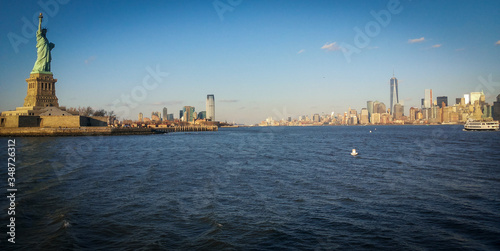 Liberty Statue and Manhattan skyline