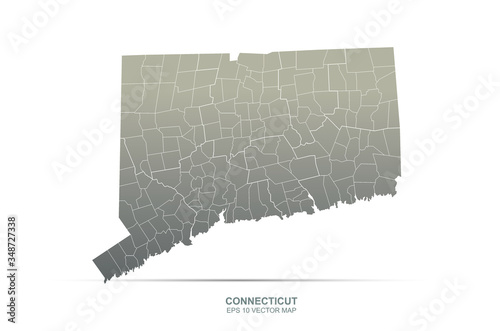 conneticut map. vector map ...