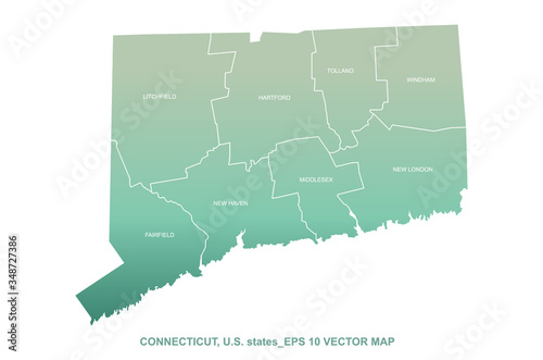 conneticut map. vector map ...