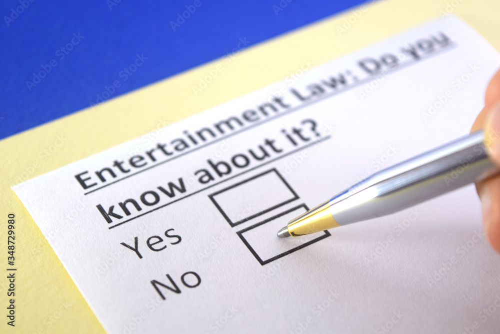 One person is answering question about entertainment law.