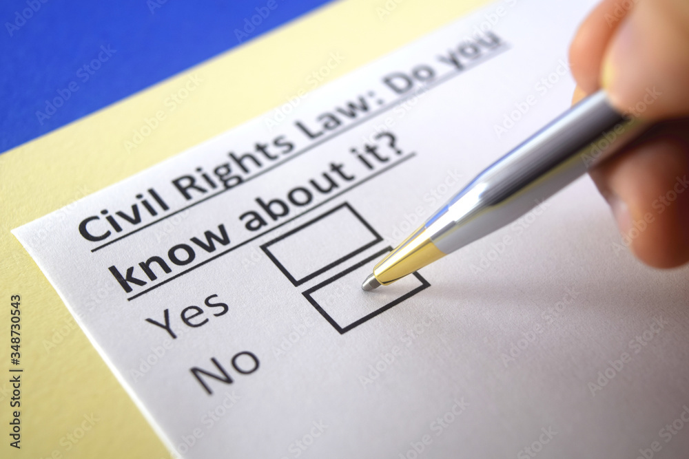 One person is answering question about civil rights law.