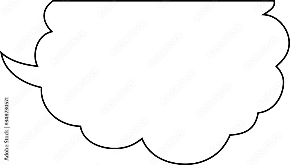 Cute Cartoon clouds Speech bubble outline Cute Cartoon clouds Speech bubble outline