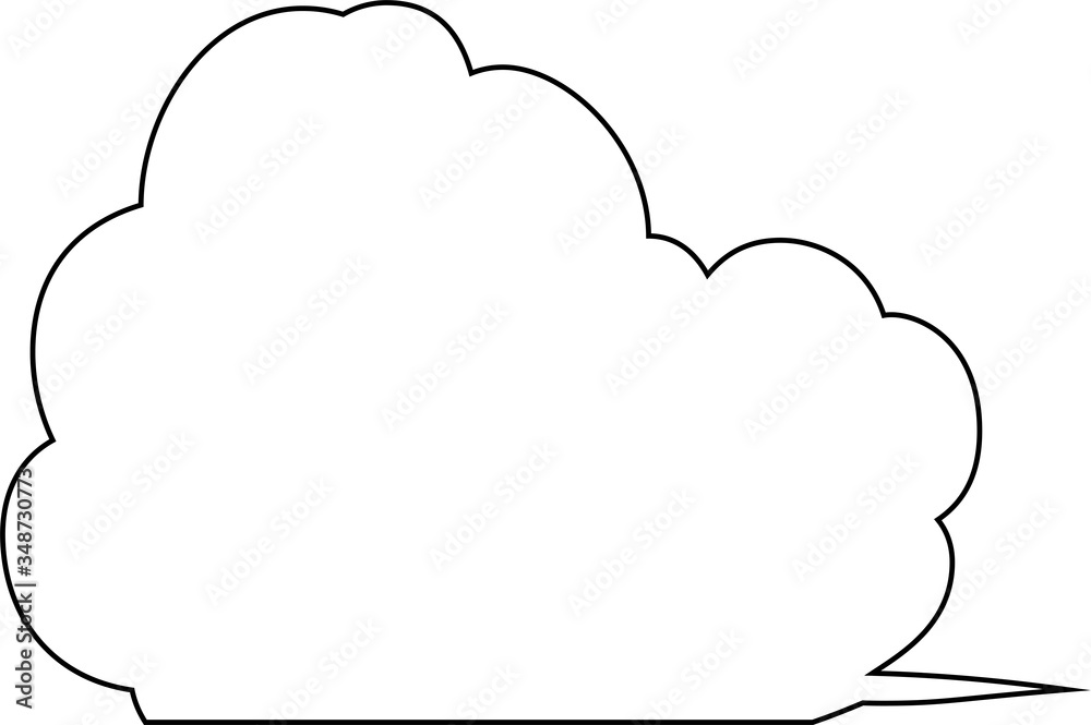 Cute Cartoon clouds Speech bubble outline Cute Cartoon clouds Speech bubble outline