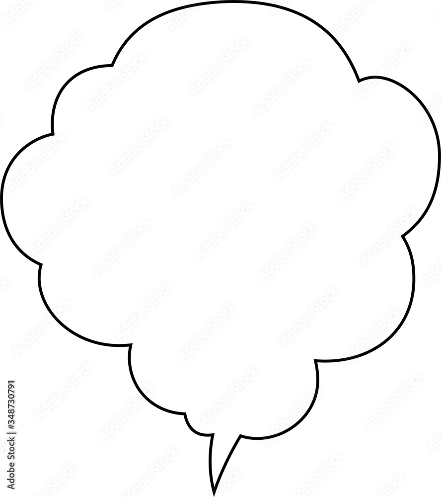 Cute Cartoon clouds Speech bubble outline Cute Cartoon clouds Speech bubble outline