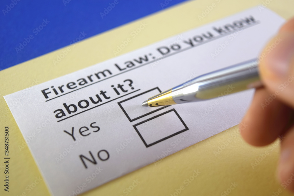 One person is answering question about firearm law. One person is answering question about firearm law.