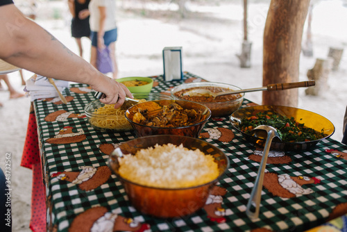 Mesa com comidas típicas brasileiras photo