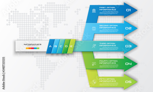 5 steps arrows infographic element,Business concept,Vector illustration.
