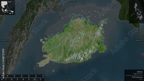 Bohol, Philippines - composition. Satellite photo