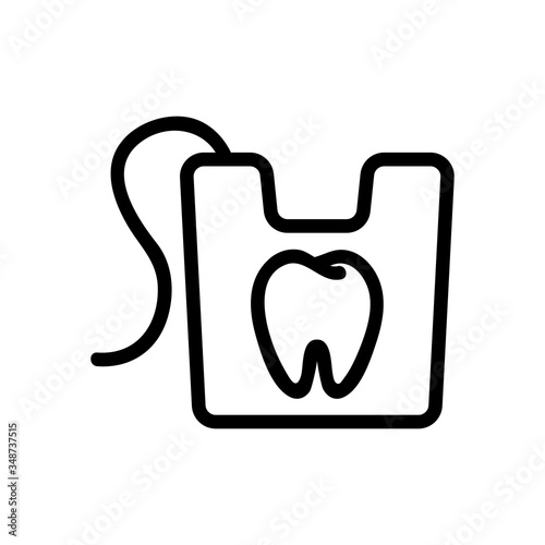 dental floss in box icon vector. dental floss in box sign. isolated contour symbol illustration