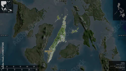 Cebu, Philippines - composition. Satellite photo