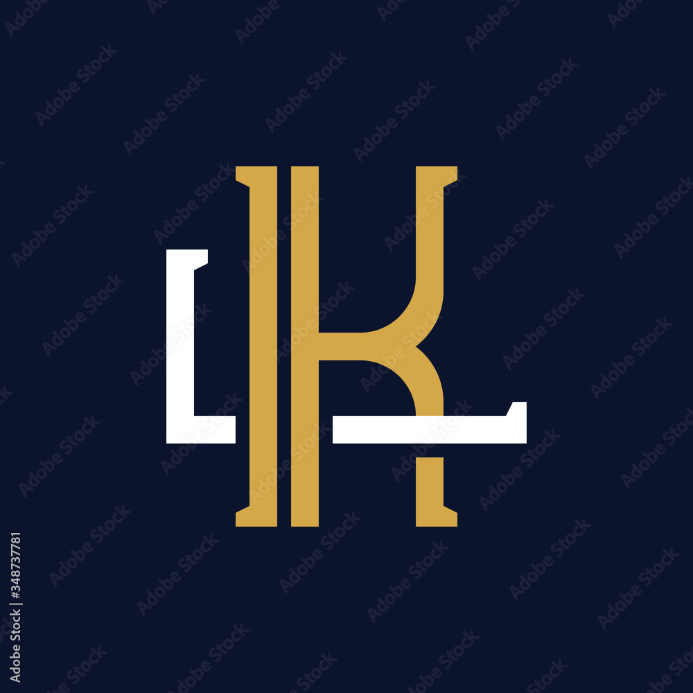 Initial Letter KL LK Monogram Logo Design Initial Letter KL LK Monogram Logo Design