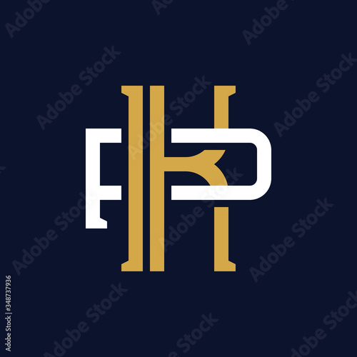 Initial Letter KP PK Monogram Logo Design