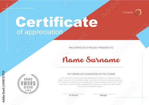 Certificate of Appreciation template.Trendy geometric design,diploma,Vector illustration.