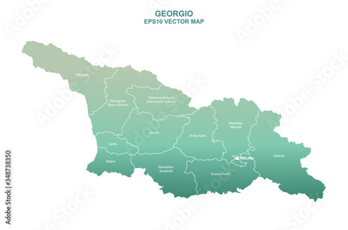 georgia map. vector map of georgia in european country. 