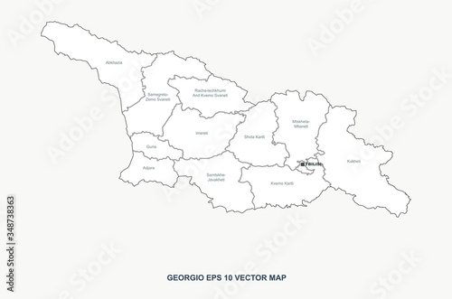 georgia map. vector map of ...