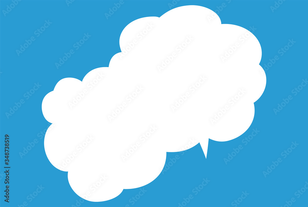Cute cartoon cloud speech bubble connected sideways Cute cartoon cloud speech bubble connected sideways