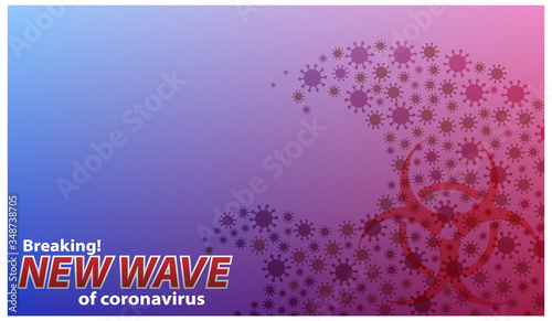 Coronavirus COVID-19 SARS-CoV-2 outbreak and influenza in light violet background. Pandemic medical health risk, immunology, virology, epidemiology concept. Vector illustration. 