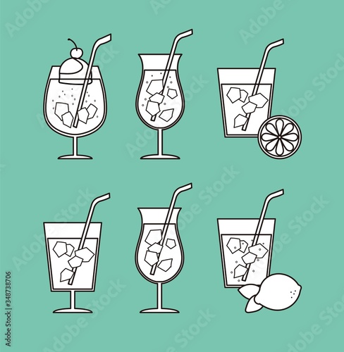 飲み物＿冷たい＿ライン＿Cold drink_line