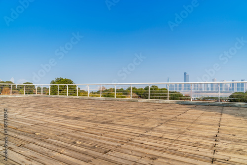 city skyline of business district downtown in daytime